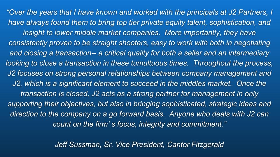 INVESTMENT CRITERIA — J2 partners